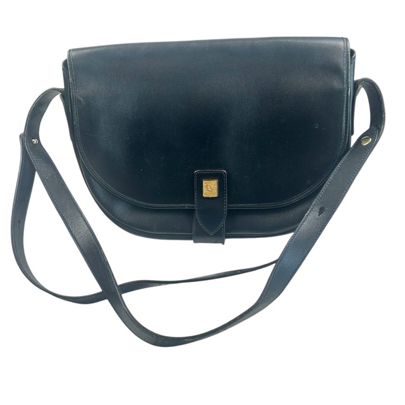 Christian Dior Vintage Black Leather Saddle Shoulder Bag - Picture 1 of 10